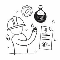 Safety officer with plant safety protocols concept as A safety officers profile blended with safety protocols imagery symbolizing the critical role of safety in the petrochemical i Dynamics vector