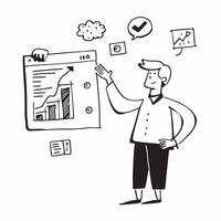 Sales manager with AI sales forecasting concept as A sales managers profile blended with AI sales forecasting tools representing AIs role in predicting sales trends and improving b Dynamics vector