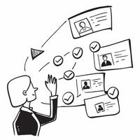 Salesperson with client emails concept as A salespersons profile blended with client emails symbolizing effective communication and sales through emails Perfect for business and s Dynamics vector