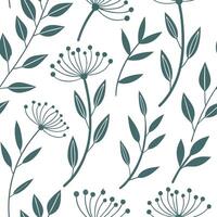 Scandinavian Floral Minimalist seamless tile pattern with cool greens and simple lines for modern home decor concept as Cool green florals and simple lines arranged seamlessly for Dynamics vector