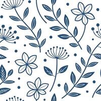 Scandinavian minimalist floral seamless tile pattern with cool blues and simple lines for modern home decor concept as Cool blue minimalist floral designs arranged seamlessly for m Dynamics vector