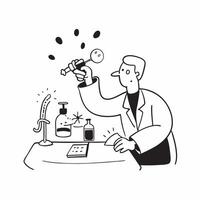 Scientist conducting an experiment in a lab concept as A scientist carefully conducts an experiment in a lab illustrating precision and innovation Ideal for science and research a Dynamics vector