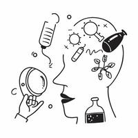 Scientist with AI drug discovery concept as A scientists profile blended with AI drug discovery tools representing AIs role in pharmaceutical research and drug development Ideal f Dynamics vector