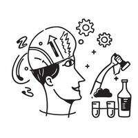 Scientist with green technology concept as A scientists profile blended with green technology imagery symbolizing hope and innovation in sustainable tech Ideal for tech and enviro Dynamics vector