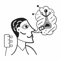 Scientist with AI neural network concept as A scientists profile blended with an AI neural network symbolizing the integration of AI in scientific research Ideal for tech and rese Dynamics vector