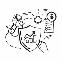 Security firm with investment growth concept as A security firms profile blended with investment growth imagery symbolizing how investing in security can lead to financial growth Dynamics vector