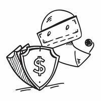 Security guard with dollar bills overlay concept as A security guards profile blended with dollar bills symbolizing how security measures can lead to financial savings Ideal for f Dynamics vector