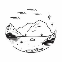 Serene lake with mountains under a summer sky concept as A peaceful lake surrounded by mountains under the bright summer sky ideal for business presentations needing a clean and tr Dynamics vector