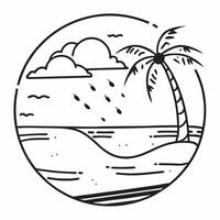 Serene beach with palm trees under a summer sky concept as A tranquil beach scene with palm trees and a clear blue sky perfect for business presentations needing a serene and clean Dynamics vector