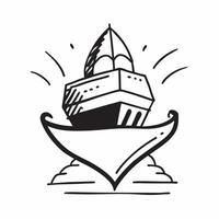 Ship icon with copy space on a blue background concept as A icon image of a ship icon with ample copy space on a blue background ideal for travel and cruise themed visuals in Ph Dynamic Dynamics vector