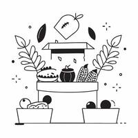 Simple flat illustration as Autumn park with colorful foliage concept as A vibrant autumn park with colorful foliage under a clear sky providing a festive and clean backgrou Dynamics Set 13 vector