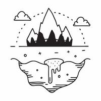 Simple flat illustration as Clear river flowing through a green valley in summer concept as A serene river flowing through a lush green valley under a bright summer sky idea Dynamics Set 4 vector
