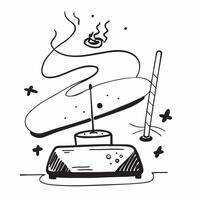 Simple flat illustration as Fitness tracker and incense sticks concept as A fitness tracker paired with incense sticks blending the themes of tracking physical activity and Dynamics vector