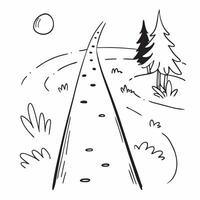 Simple flat illustration as Forest path with sunlight filtering through trees concept as A tranquil forest path with sunlight filtering through the trees representing the jo Dynamics Set 3 vector