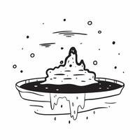 Simple flat illustration as Icy lake with snow covered surroundings concept as A serene icy lake with snow covered surroundings under a bright winter sky ideal for business Dynamics vector
