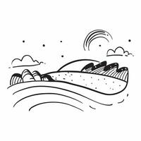 Simple flat illustration as Rolling green hills with golden sunlight concept as A scene featuring rolling green hills illuminated by the golden hour light creating a perfect Dynamics vector