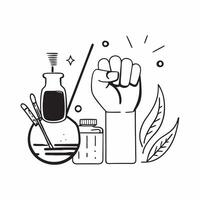 Simple flat illustration as Resistance bands and herbal tea concept as Resistance bands and herbal tea combining strength training with wellness perfect for isolated Dynamics vector