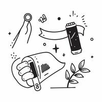 Simple flat illustration as Resistance bands and herbal tea concept as Resistance bands and herbal tea combining strength training with wellness perfect for isolated Dynamics Set 2 vector