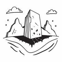 Simple flat illustration as Mountain landscape with clear blue sky concept as A breathtaking mountain landscape under a clear blue sky symbolizing the heights of hard work i Dynamics Set 2 vector