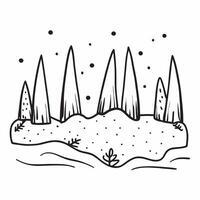Simple flat illustration as Snow covered forest under a clear winter sky concept as A serene forest blanketed in snow with a clear blue winter sky perfect for business prese Dynamics Set 13 vector