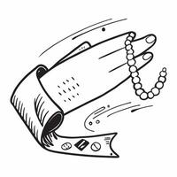 Simple flat illustration as Stretch band and meditation beads concept as A stretch band and meditation beads combining flexibility training with mindfulness ideal for clean Dynamics vector