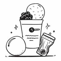Simple flat illustration as Stability ball and smoothie concept as A stability ball and a smoothie symbolizing the combination of core training and nutrition ideal for clean Dynamics vector