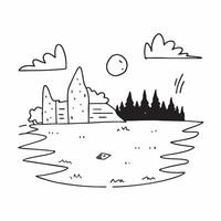 Simple flat illustration as Summer meadow with rolling hills and clear sky concept as A picturesque summer meadow with rolling hills and a clear blue sky offering a clean an Dynamics Set 4 vector