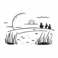 Simple flat illustration as Summer meadow with rolling hills and clear sky concept as A picturesque summer meadow with rolling hills and a clear blue sky offering a clean an Dynamics Set 12 vector