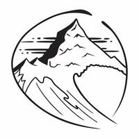 Skier with snowy mountains concept as A skiers profile blended with snowy mountains symbolizing the thrill and beauty of winter sports Ideal for outdoor and sports ads in Photo S Dynamics vector