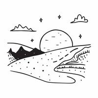 Simple flat illustration as Winter sunset over a snow covered field concept as A beautiful sunset casting warm hues over a serene snow covered field perfect for business pre Dynamics vector