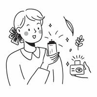 Skincare ambassador using a mockup hydrating mist concept as A skincare ambassador uses a mockup hydrating mist showcasing its refreshing and moisturizing properties Ideal for ski Dynamics vector