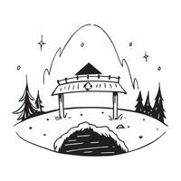 Snow covered bridge in a winter forest concept as A picturesque snow covered bridge in a tranquil winter forest under a clear sky ideal for business presentations needing a clean a Dynamics vector