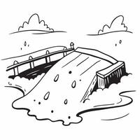 Snow covered bridge over a winter stream concept as A picturesque snow covered bridge spanning a winter stream under a clear sky ideal for business presentations needing a clean an Dynamics vector