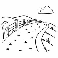 Snow covered fence along a winter path concept as A picturesque snow covered fence lining a tranquil winter path under a clear sky ideal for business presentations needing a clean Dynamics vector
