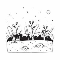 Snow covered garden under a clear winter sky concept as A serene snow covered garden under a clear blue winter sky perfect for business presentations needing a clean and calming ba Dynamics vector