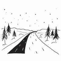 Snow covered trees along a winter road concept as Majestic snow covered trees lining a peaceful winter road under a clear sky offering a clean and awe inspiring background for busi Dynamics vector