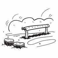 Snow covered park bench under a clear sky concept as A serene snow covered park bench under a clear blue winter sky providing a clean and calm background for business presentations Dynamics vector