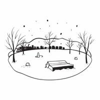 Snowy park with bare trees in winter concept as A tranquil park covered in snow with bare trees under a clear winter sky perfect for business presentations needing a clean and sere Dynamics vector