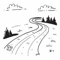 Snowy path through a winter forest concept as A peaceful snow covered path winding through a winter forest under a clear sky providing a clean and serene background for business pr Dynamics vector