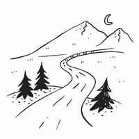 Snowy road through a winter forest concept as A peaceful snow covered road winding through a winter forest under a clear sky perfect for business presentations needing a clean and Dynamics vector