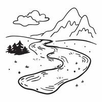 Snowy river flowing through a winter landscape concept as A serene snow covered river flowing through a tranquil winter landscape under a clear sky providing a clean and peaceful b Dynamics vector