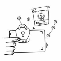 Social engineering breach and VPN concept as A social engineering breach icon paired with a VPN symbolizing the use of virtual private networks to secure data against social engine Dynamics vector