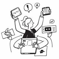 Social media specialist managing multiple social media accounts concept as A social media specialist in an office managing multiple social media accounts on a laptop showcasing mul Dynamics vector