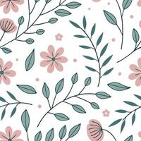 Soft spring nature seamless pattern with fine lines and minimalist botanical motifs for modern natural decor concept as Modern spring nature pattern with fine lines and minimalist Dynamics vector