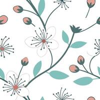 Soft summer flowers seamless pattern with pastel hues and gentle curves for calm soothing spring designs concept as Gentle summer flower pattern with pastel hues and soft curves id Dynamics Set 2 vector