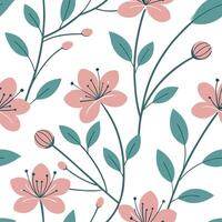 Soft summer flowers seamless pattern with pastel hues and gentle curves for calm soothing spring designs concept as Gentle summer flower pattern with pastel hues and soft curves id Dynamics Set 4 vector