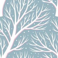 Soft winter snow seamless pattern with light snowfall frosty tree branches and pastel tones for a calming seasonal feel concept as Calming winter snow pattern with light snowfall a Dynamics vector