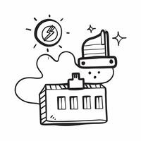 Solar panel and factory icon concept as A solar panel paired with a factory icon symbolizing the integration of renewable energy in manufacturing processes ideal for clean and isol Dynamics vector