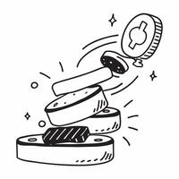 Sports shoes and coin stack concept as Sports shoes and a stack of coins symbolizing the combination of an active lifestyle and financial accumulation perfect for isolated d Dynamics vector