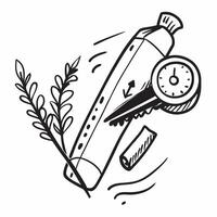 Sports watch and lavender sprig concept as A sports watch and a sprig of lavender blending timekeeping for workouts with natural relaxation perfect for isolated designs on a Dynamics vector